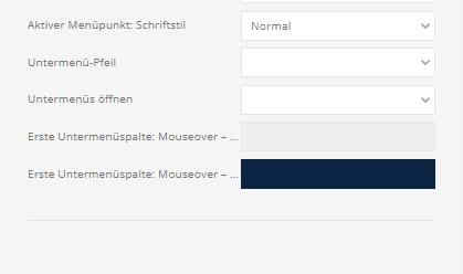 Builder-Einstellungen: 2. Erste Untermenüspalte – Teil 2